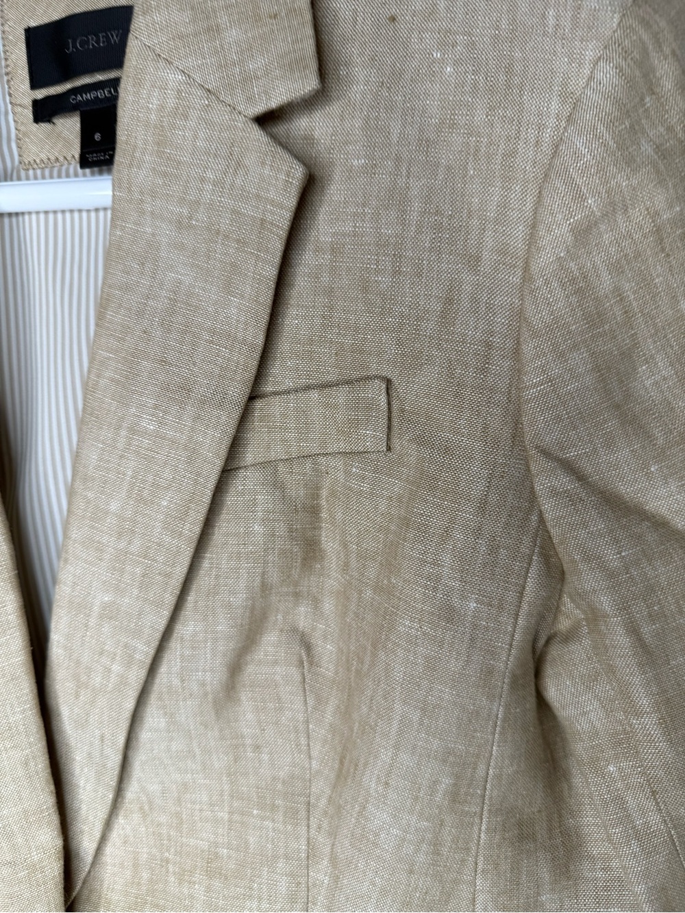 J.Crew Campbell blazer made from a linen blend.beige size 6 - Picture 6 of 12